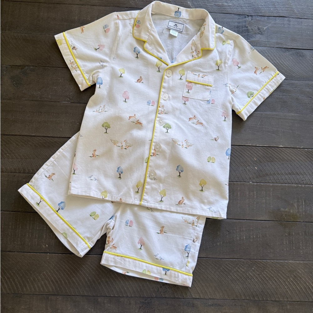 Petite Plume Kid's Twill Pajama Short Set